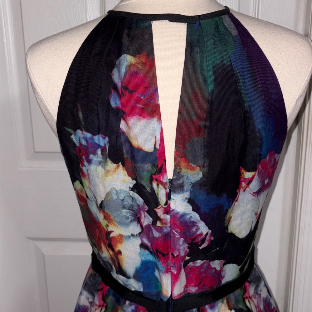 Kay Unger Floral Halter Dress Size 12 - Picture 4 of 7